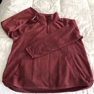 Men’s XXL 3/4 zip burgundy fleece, NWT
